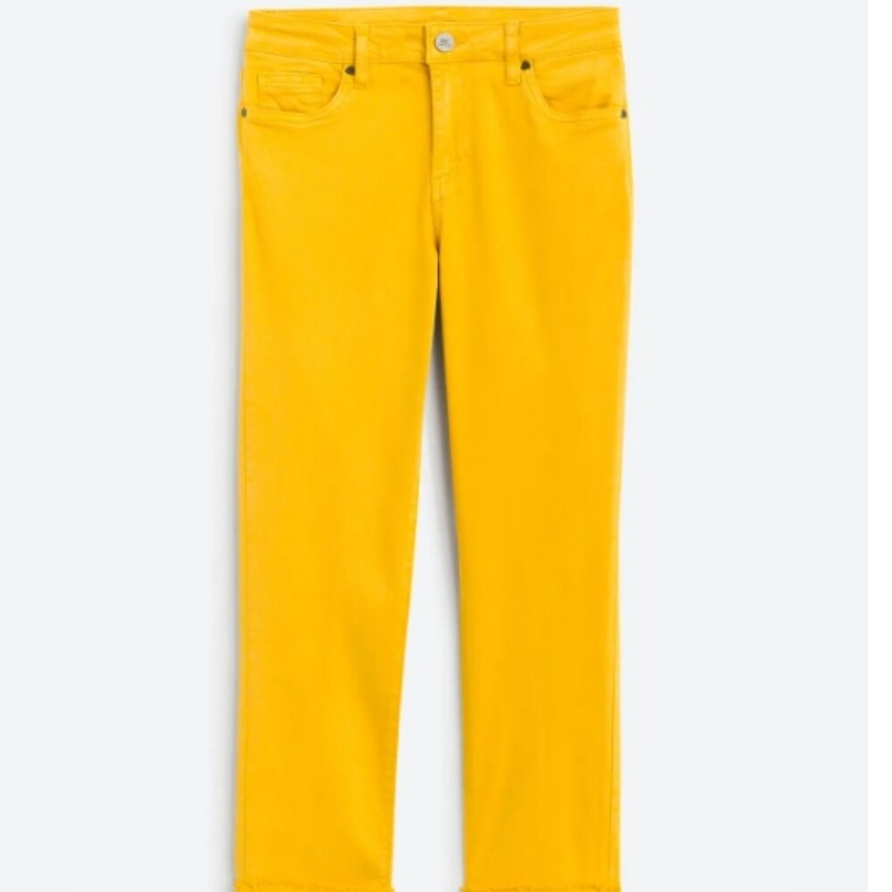Kut from the Kloth Bright Yellow Straight-Leg Pants